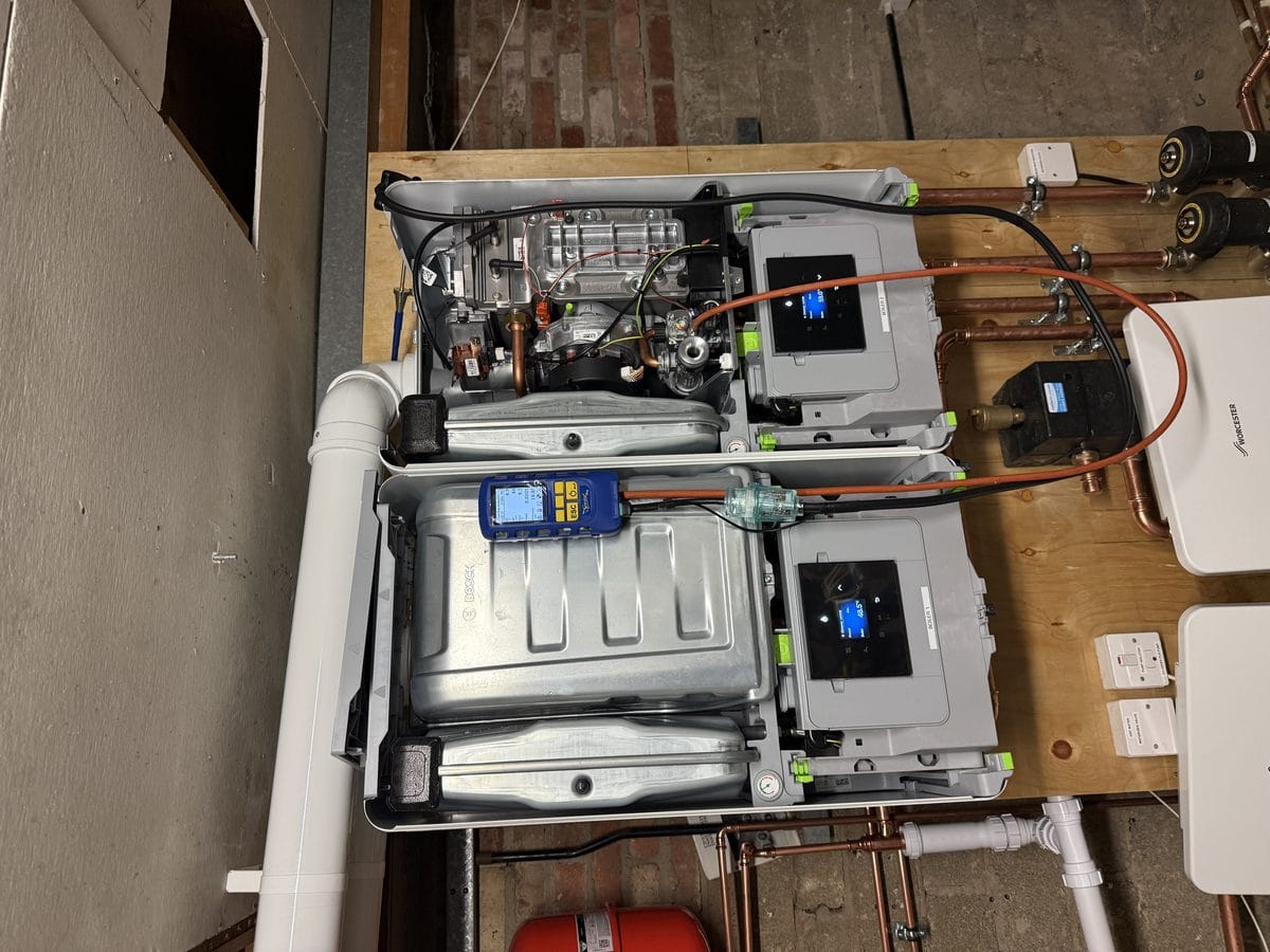 Twin boiler servicing and combustion checks by Oxyplumb near Witney